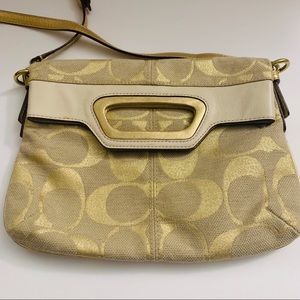 Beautiful Coach Signature Gold Multi Functional